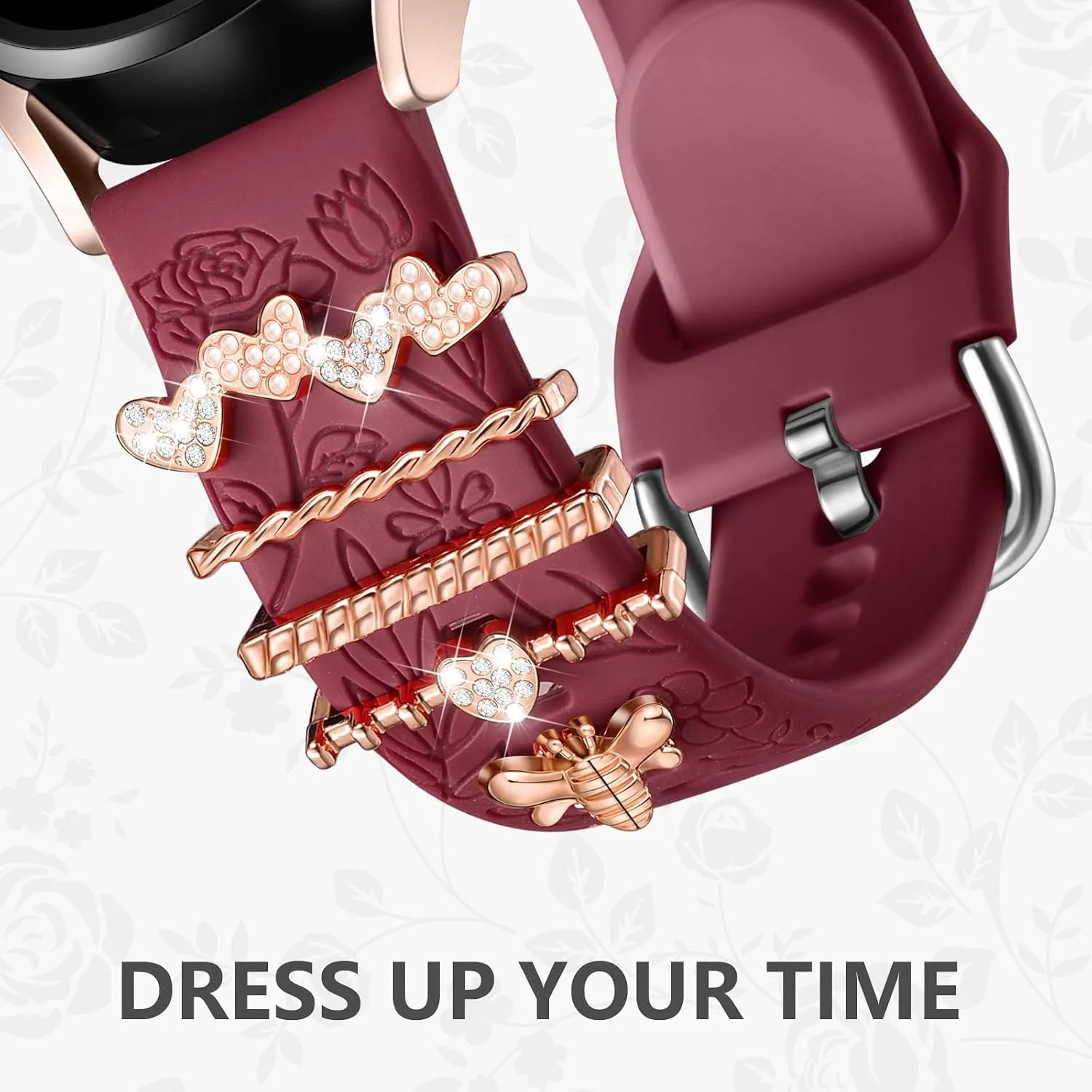 DaQin Flower Engraved Band Compatible with Samsung Galaxy Watch 7 Bands