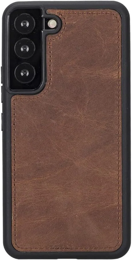 VENOULT Wallet Case for iPhone, Full Grain Genuine Turkish Leather, Magnetic Detachable, RFID 4 Card Slots, Business Style, Compatible with MagSafe (Rustic Black, iPhone 16 Pro)
