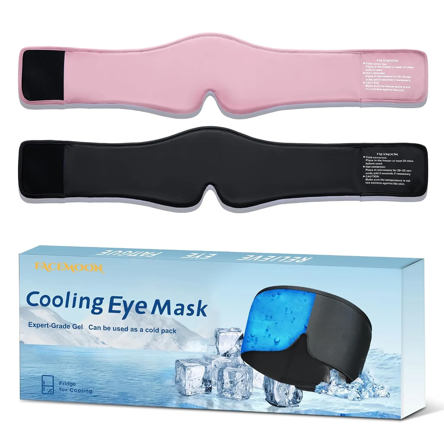 2 Pack Cooling Gel Eye Mask for Puffy Eyes, Migraine Relief, FSA Eligible