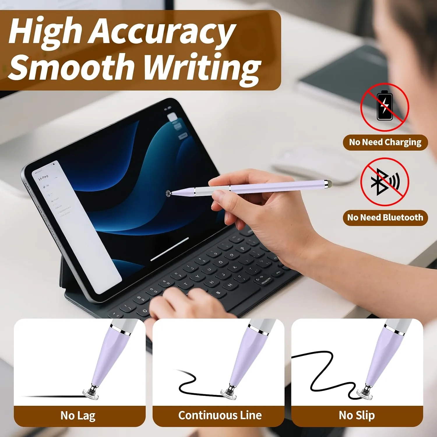 Bopomofo Stylus Pen for Touchscreen,3PCS 2-in-1 Magnetic Stylus Pen