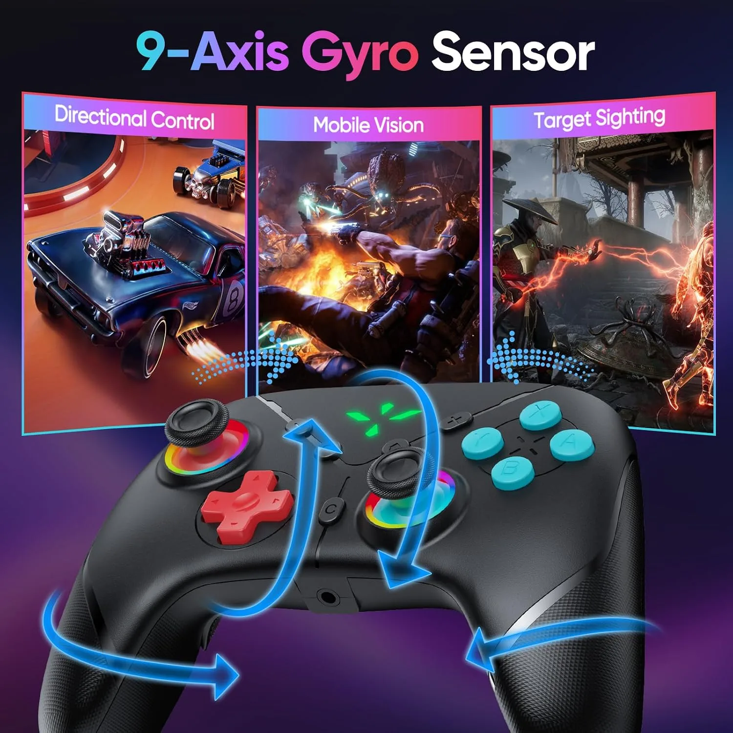 Yommor Wireless Switch 2 Pro Controller for Switch 2/Switch/Lite/PC,Hall Effect Joystick for Switch 2 Pro Controller with Wake-Up/Turbo/Dual Vibration/Programmable,Blcak