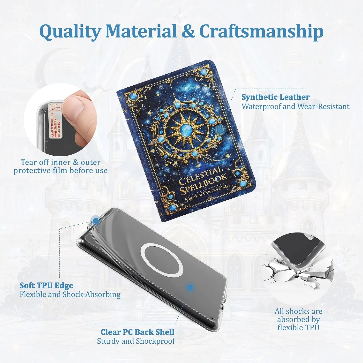 Magnetic Book Cover Case for 7'' Kindle Paperwhite & Colorsoft