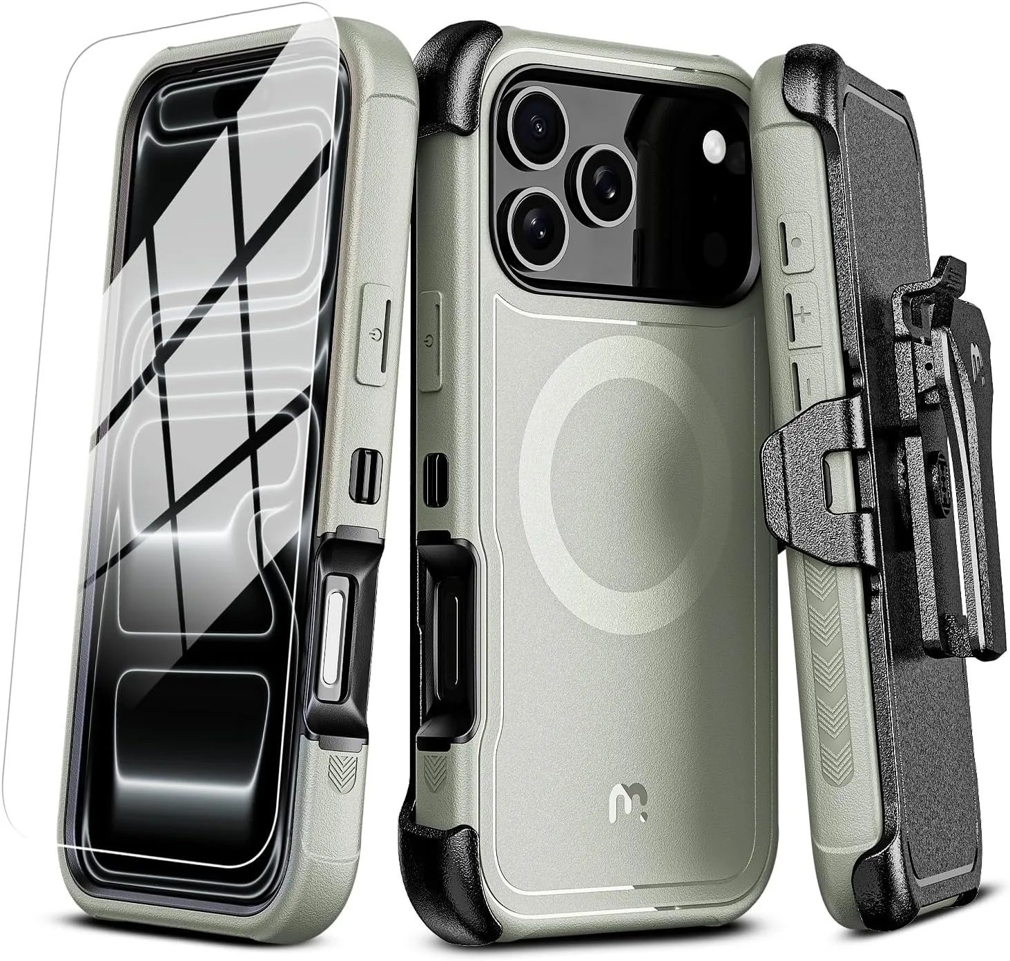 M MYBAT PRO for iPhone 17 Pro Max Case with Belt Clip Holster