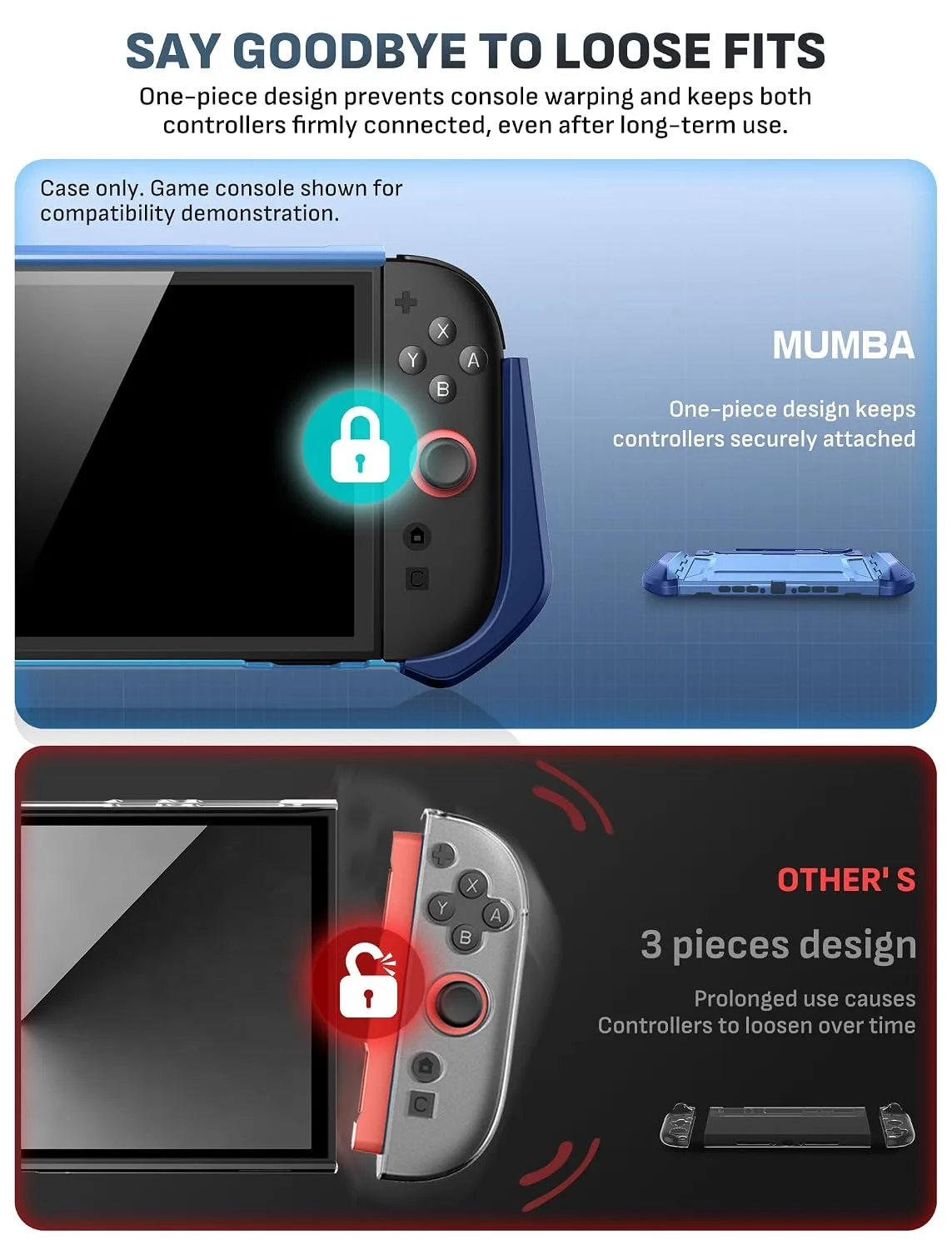 Mumba Dockable Protective Case for Nintendo Switch 2,Blade Series,Blue
