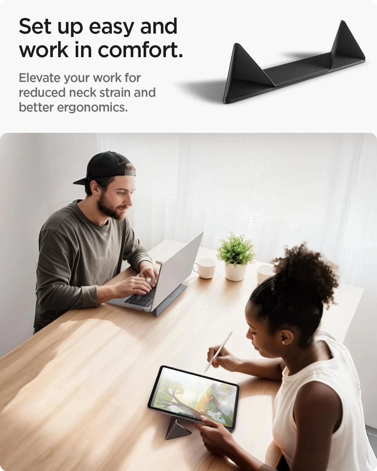 Spigen Slim Fold Portable Laptop Stand Keyboard Riser Foldable Portable