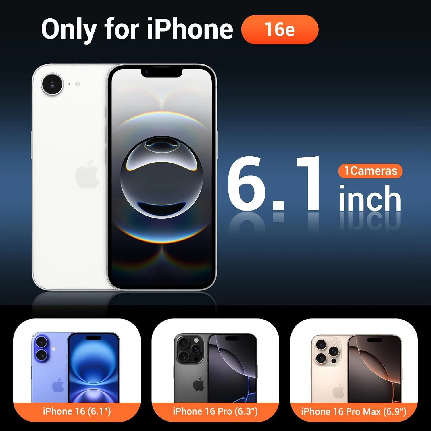 Temdan for iPhone 17e/16e Case with Screen Protector Clear