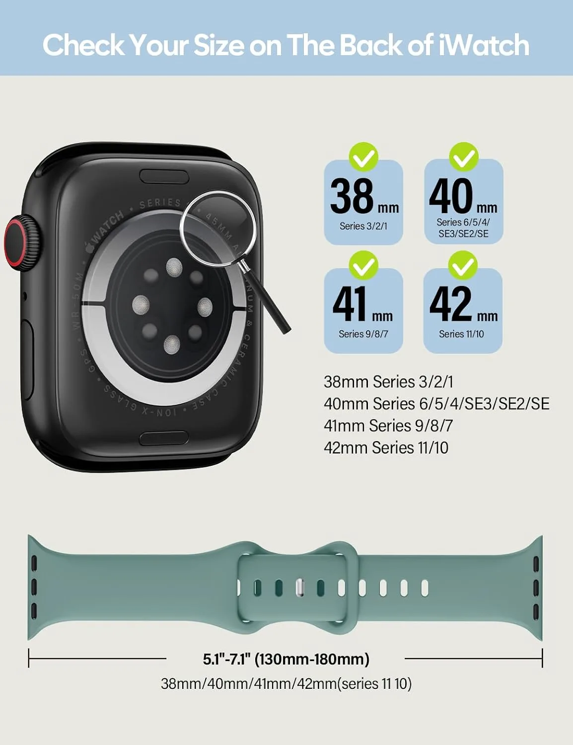 Sport Silicone Band Compatible with Apple Watch Bands for Women Men