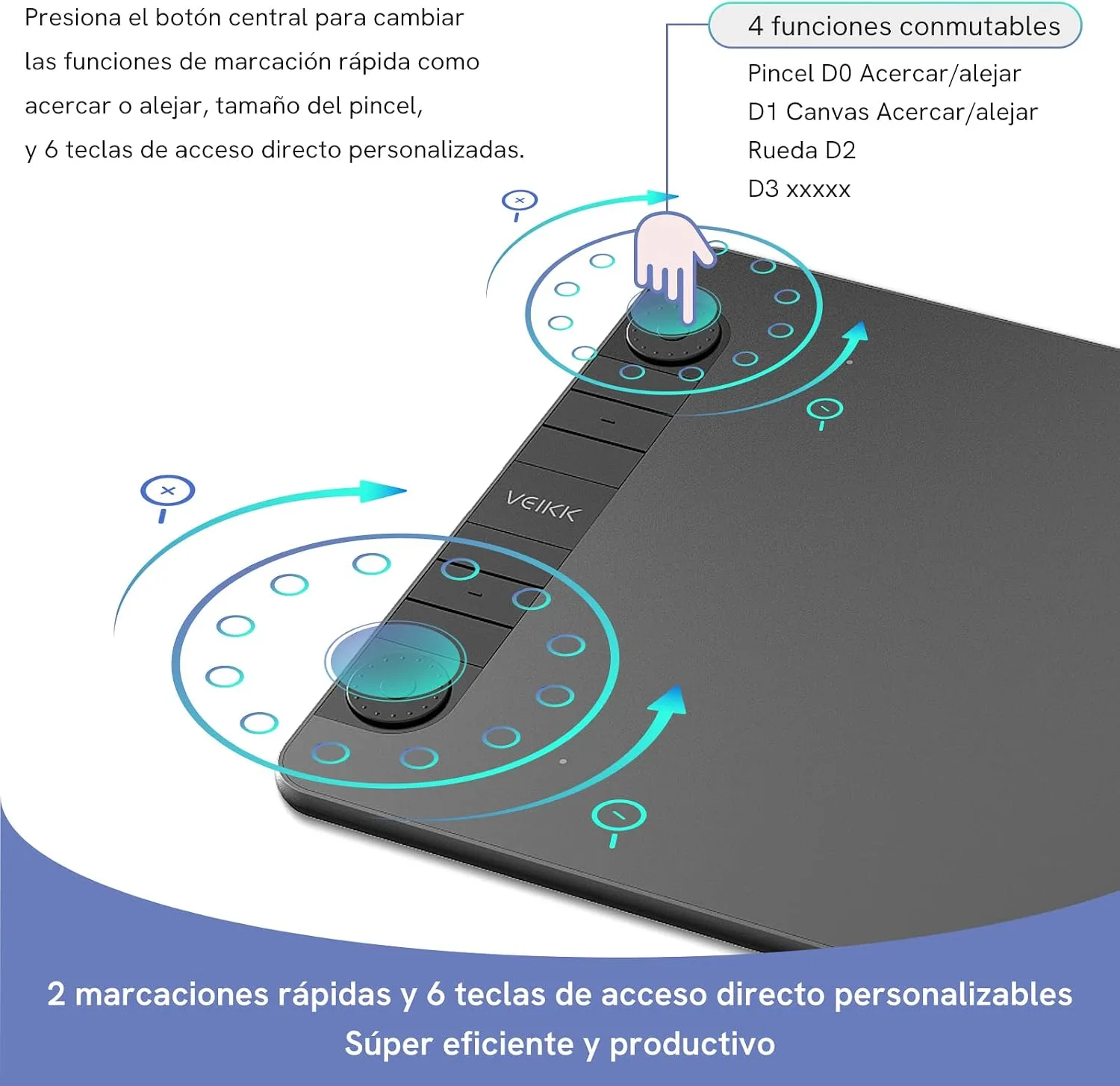 VEIKK VK1060PRO V2 Drawing Tablet, 10 x 6 Inch Graphics Pen Tablet with 8 Shortcut Keys, 8192 Levels Battery Free Supports Tilt Function, Work for Digital Art Drawing, Designing