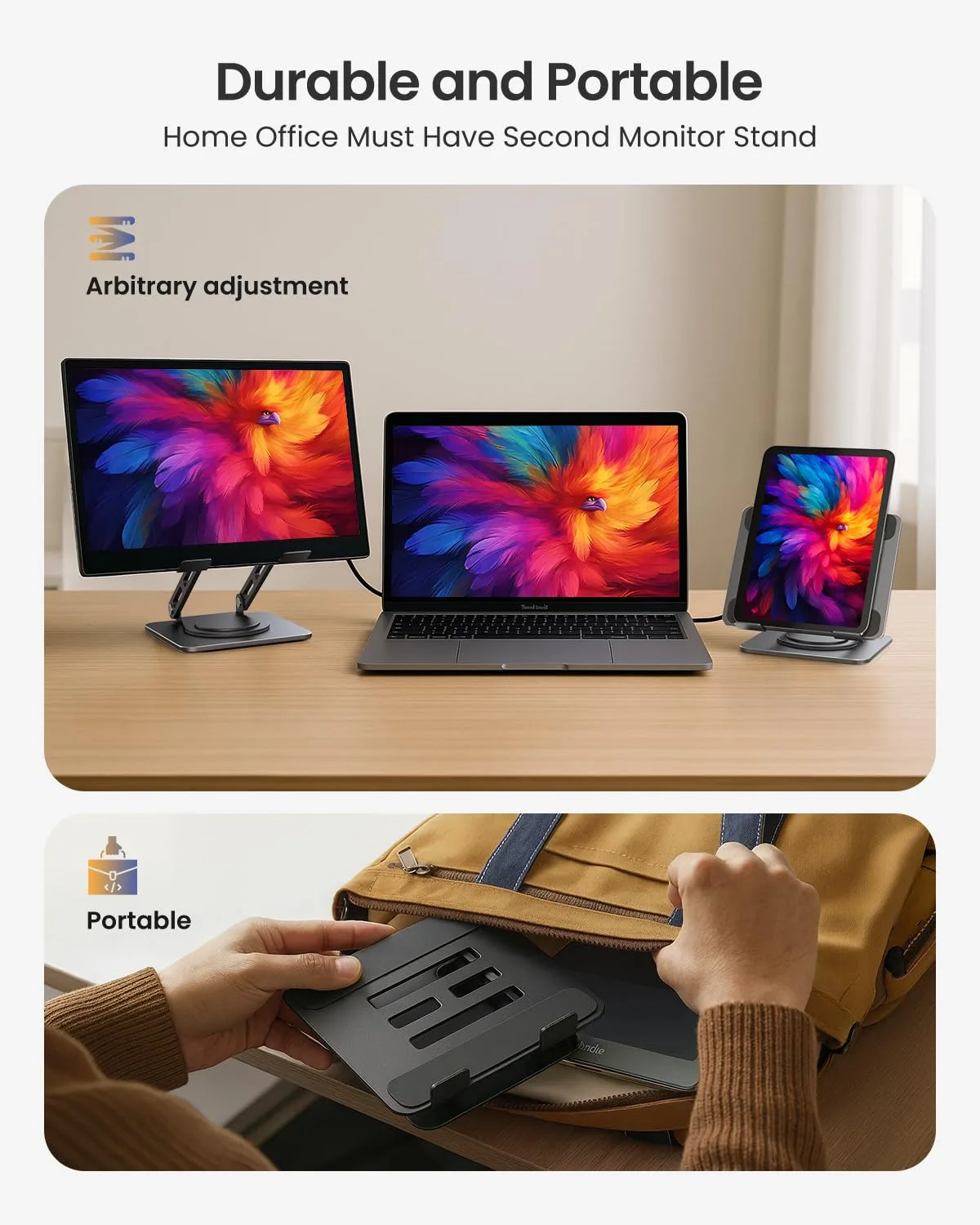 LOXP Adjustable Tablet Stand, 360 Rotating iPad Stand with Heavy-Duty Base