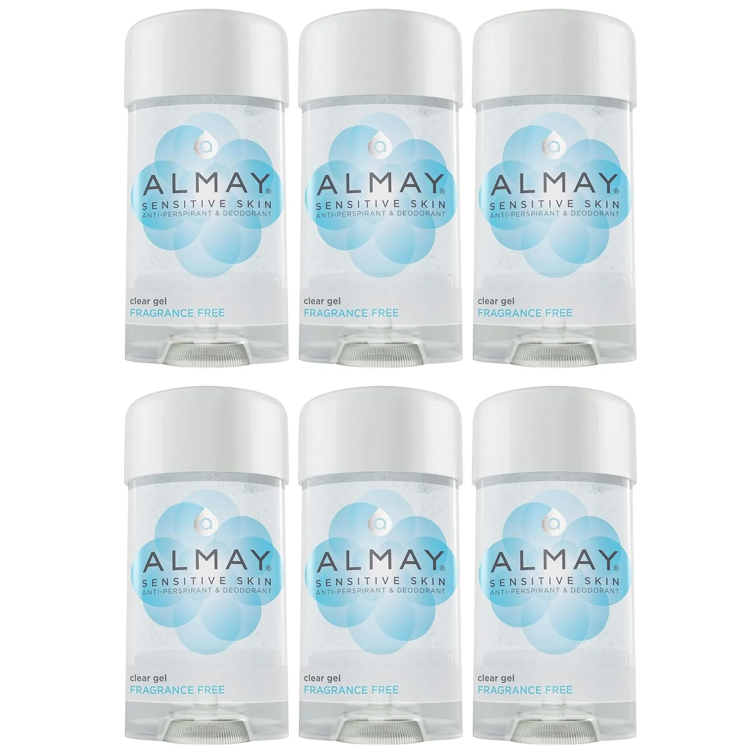 Almay Anti-Perspirant & Deodorant Fragrance Free Clear Gel 2.25 oz (Pack of 5)