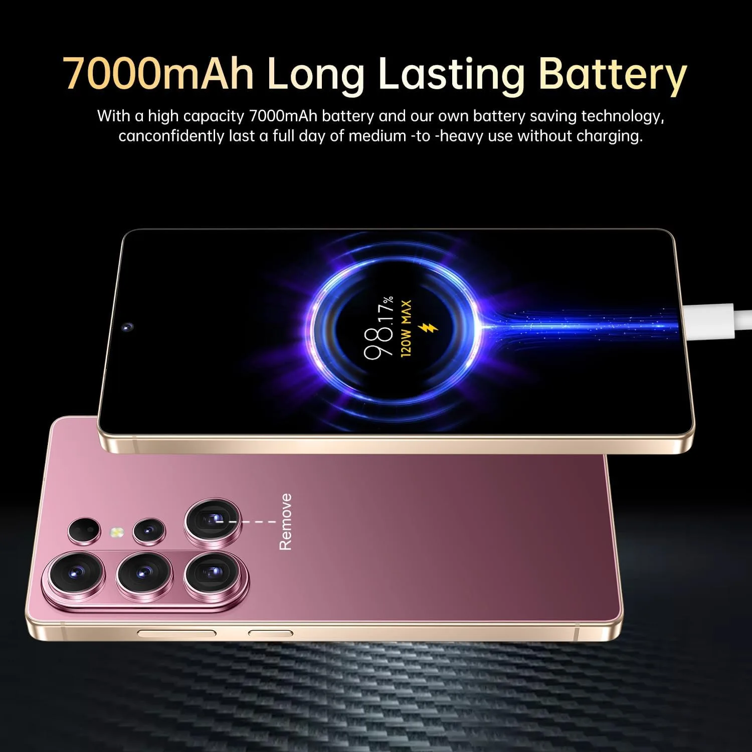 Huness 26Ultra Unlocked Cell Phone,Built in Pen,16+1TB Unlocked Phone, Android 15 Battery 7000mAh 6.99" HD Screen Smartphone, 5G/Face ID/Fingerprint Lock/Dual SIM/GPS (Rose Gold)