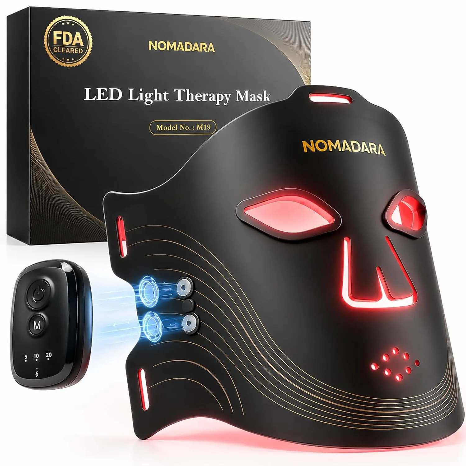 Red Light Therapy Mask for Face,Wireless LED Face Mask Infrared Skincare Device with 336 LEDs and Timer,Rechargeable and Ergonomic Design for Home & Travel