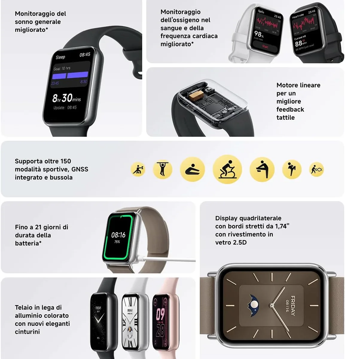 XIAOMI Smart Band 9 Pro Smartband Global Version 1.74" Display Blood Oxygen GPS Health Monitoring Fitness Tracker 150+ Sports Mode (Obsidian Black)