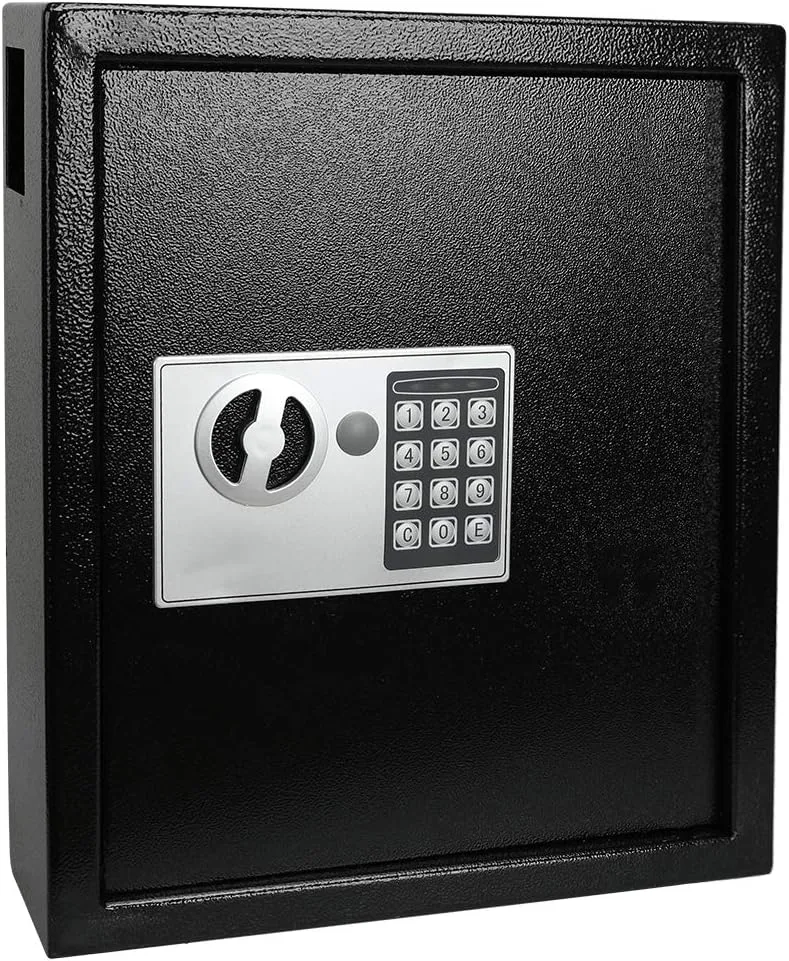 KYODOLED Digital Key Box, Wall Mount 40 Key Cabinet with Key Tags, Black