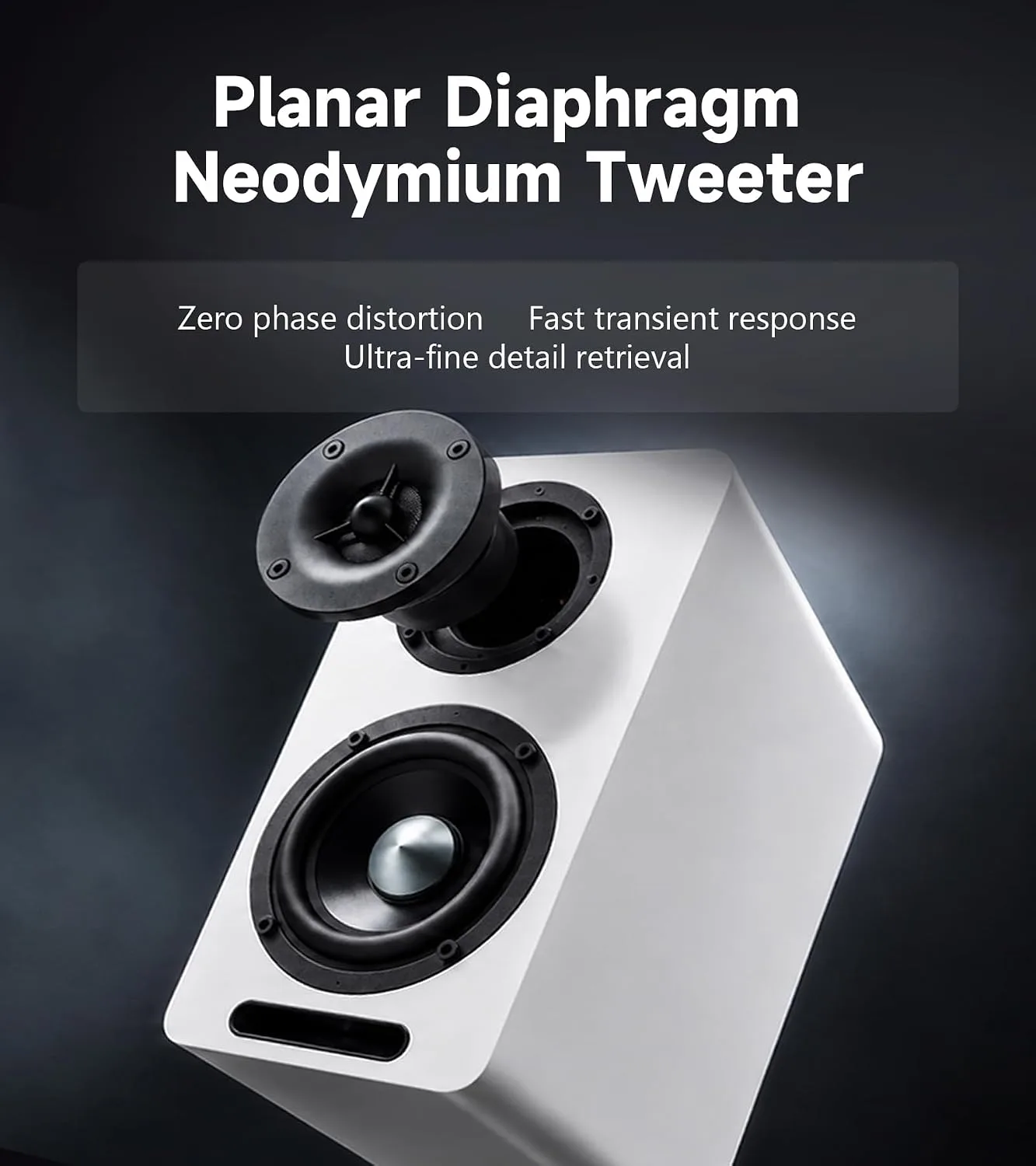 Edifier Airpulse A60 Desktop Hi-Res Bluetooth Bookshelf Speakers, White