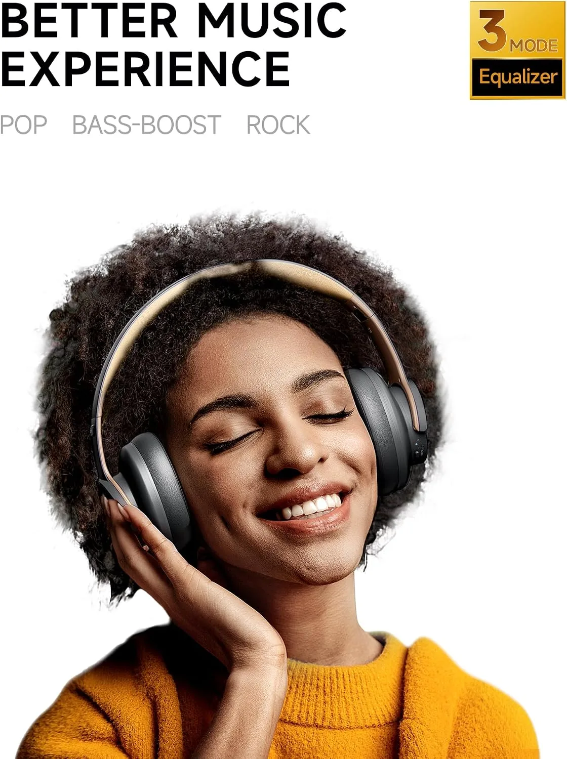 Picun B8 Wireless Bluetooth Headphones, 120H Playtime, 3EQ Modes, Gray
