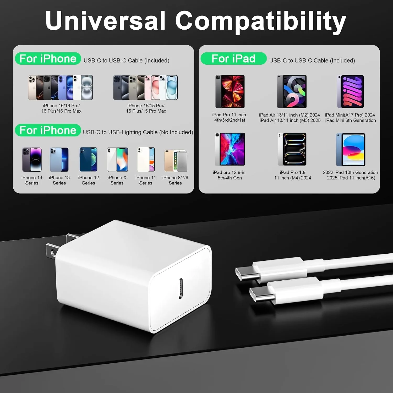 iPhone Charger Fast Charging, 40W USB C Charger 2 Pack for Home and Travel