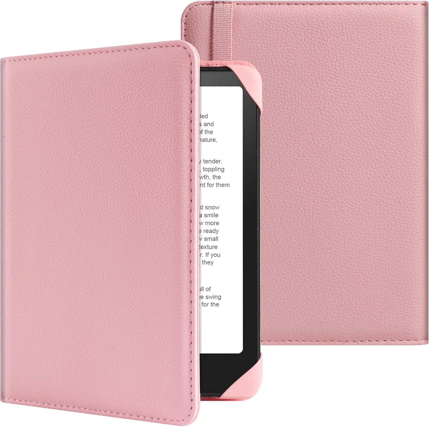 HoYiXi Universal Case for 6 inch Kindle eReader Compatible with Paperwhite(2015/2018)/Pocketbook and Tolino/Kobo Clara HD,6" eReader Protective Case Cover Elastic Rope,Pink