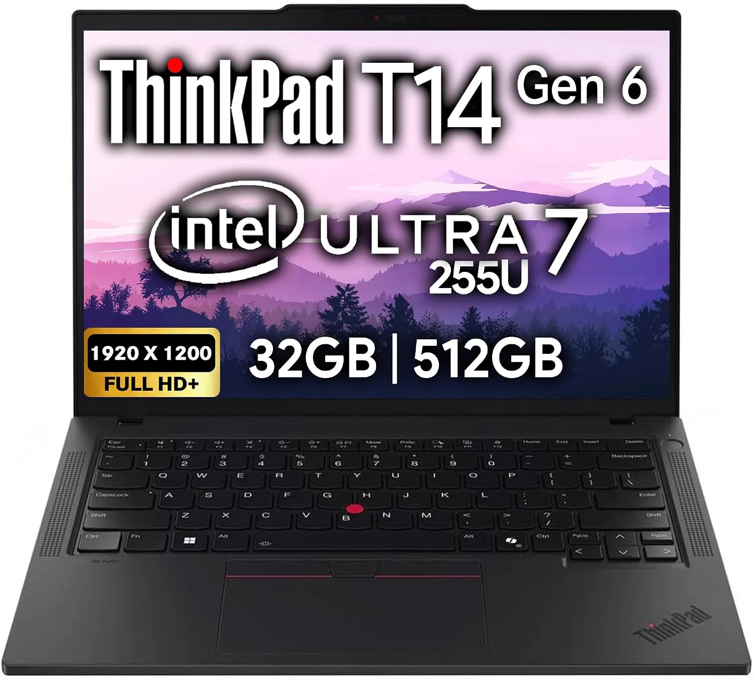Lenovo ThinkPad T14 Gen 6 Business Laptop 14" FHD+ IPS, Intel Ultra 7 255U, 32GB DDR5 RAM, 1TB SSD, 5MP Webcam, Fingerprint, Backlit, Wi-Fi 6E, 2 Thunderbolt 4, AI PC, W11P