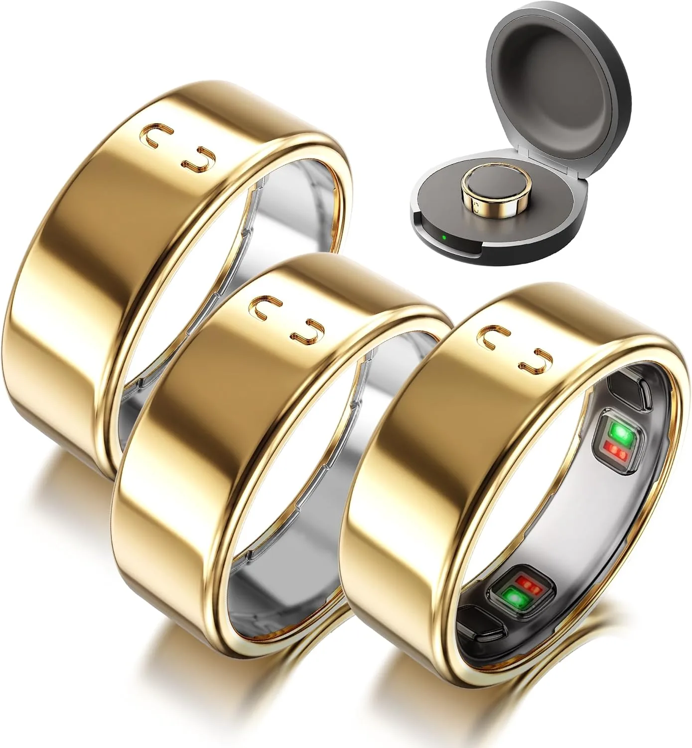 Protector para anillo Nearockle compatible con Oura Ring 5 TPU dorado talla 8 3 unidades