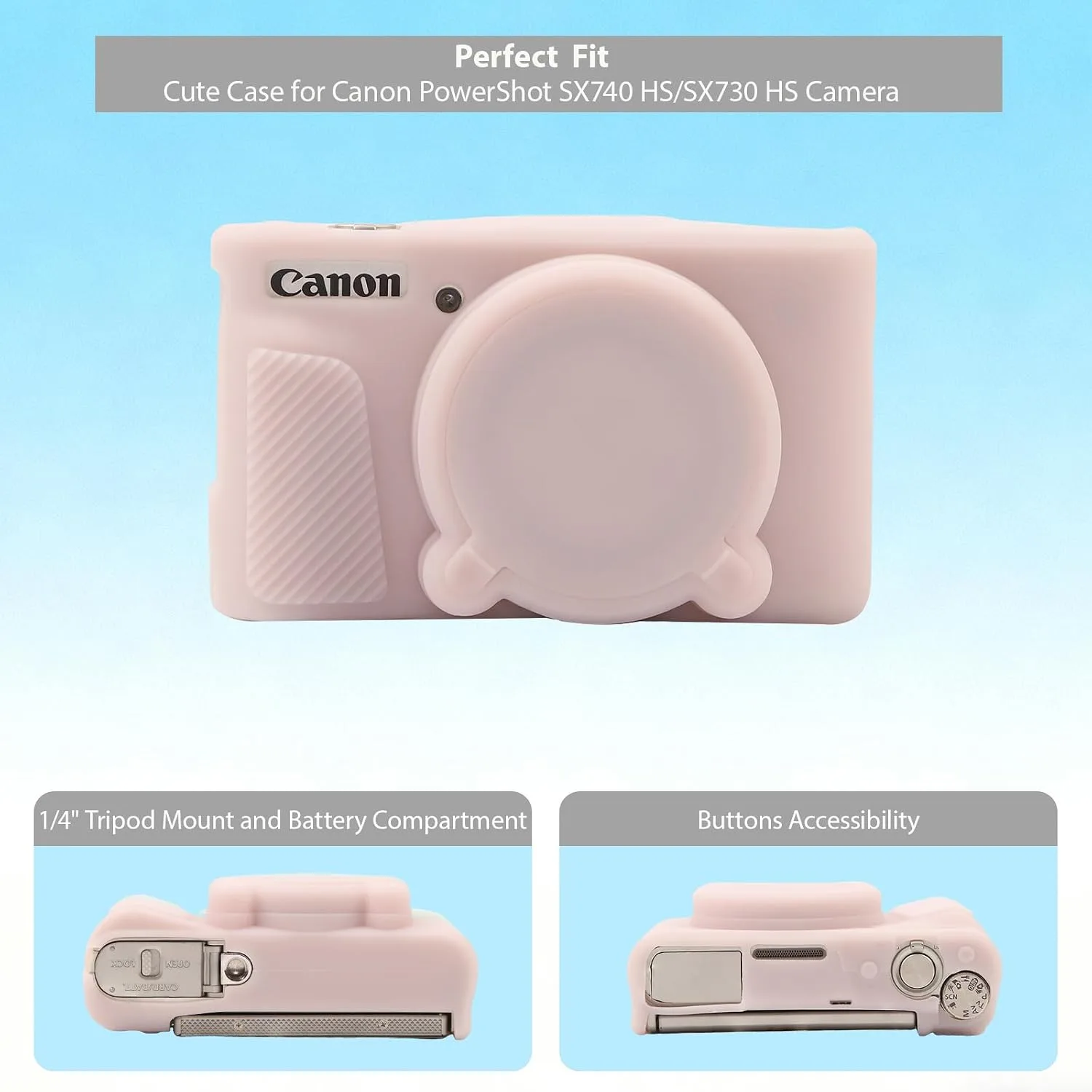 Case for Canon PowerShot SX740 HS, SX730 HS Camera - Jelly Pink