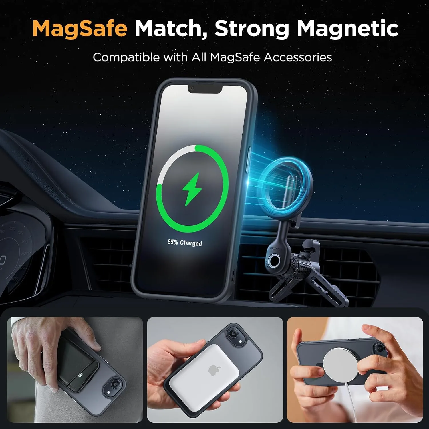 miracase for iPhone 16e case & iPhone 17e Case for MagSafe [with 2×9H+ Screen Protectors] TOP Military-Grade Protection Shockproof with Velvet Touch for iPhone 16e/17e Phone Case 6.1", Matte Black