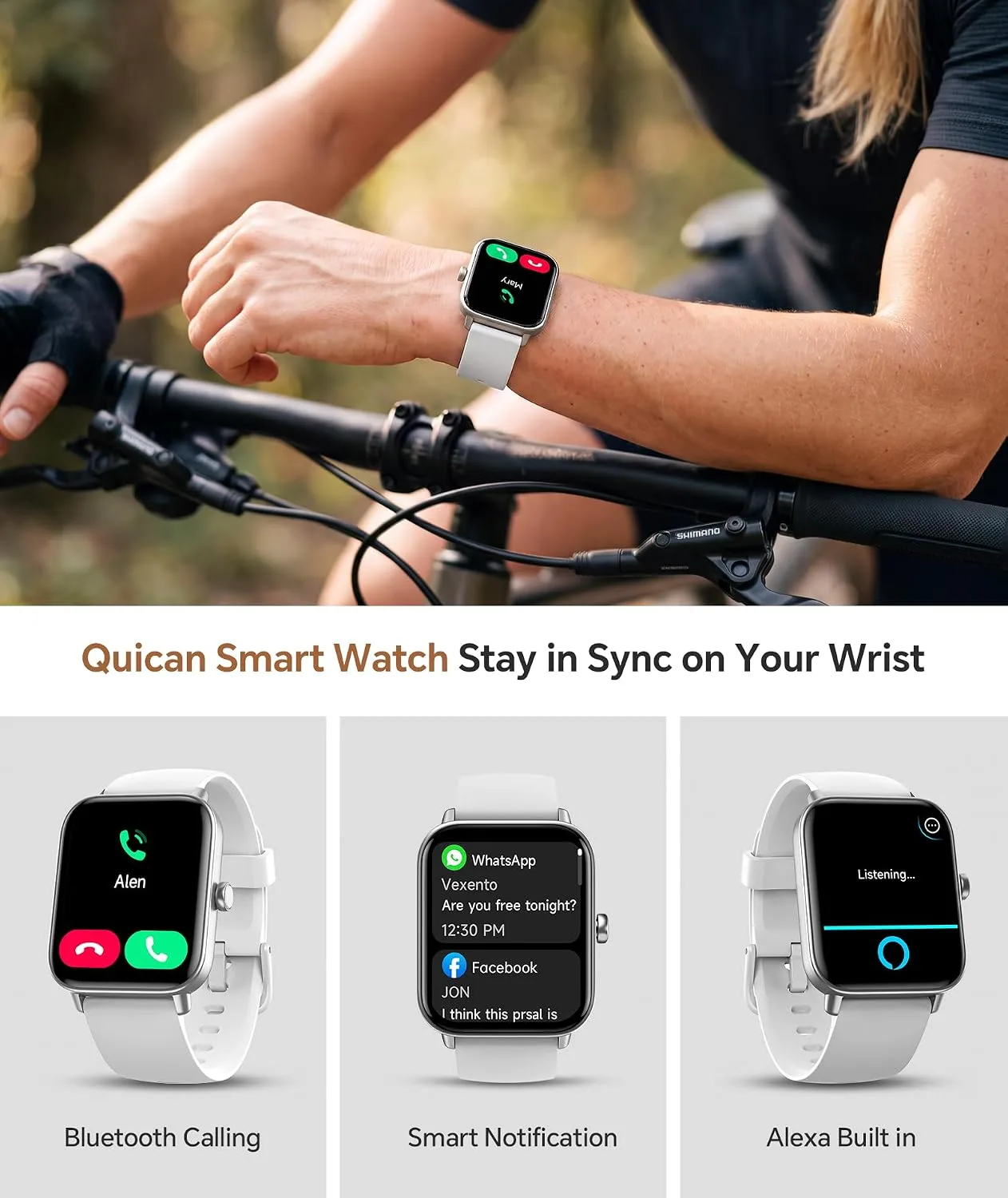Smart Watch for Women/Men, Bluetooth Calling, Alexa built-in, iOS Android