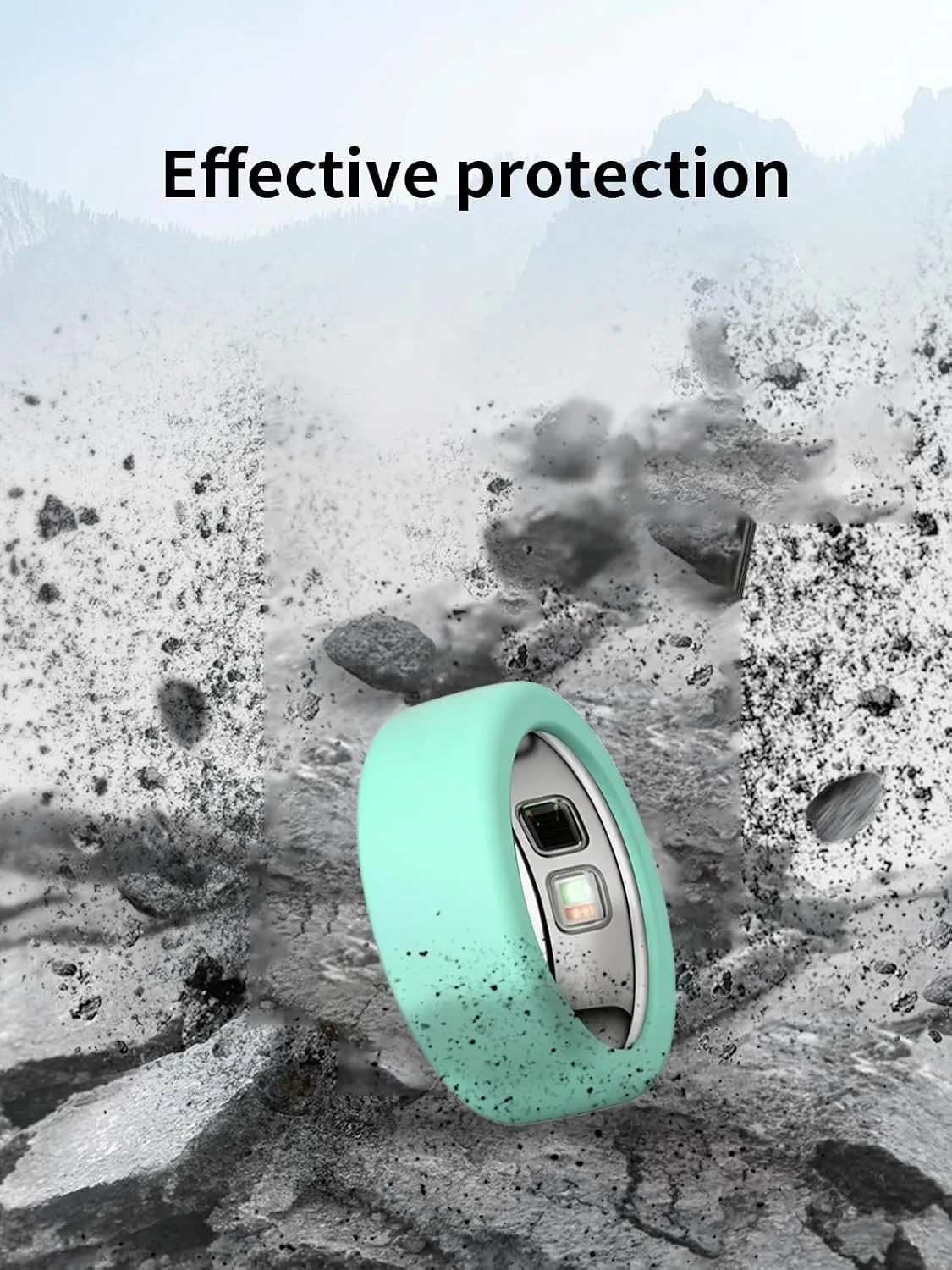 for OURA Ring5 Silicone Ring Protector Case.(Size:6~9)-MintGreen