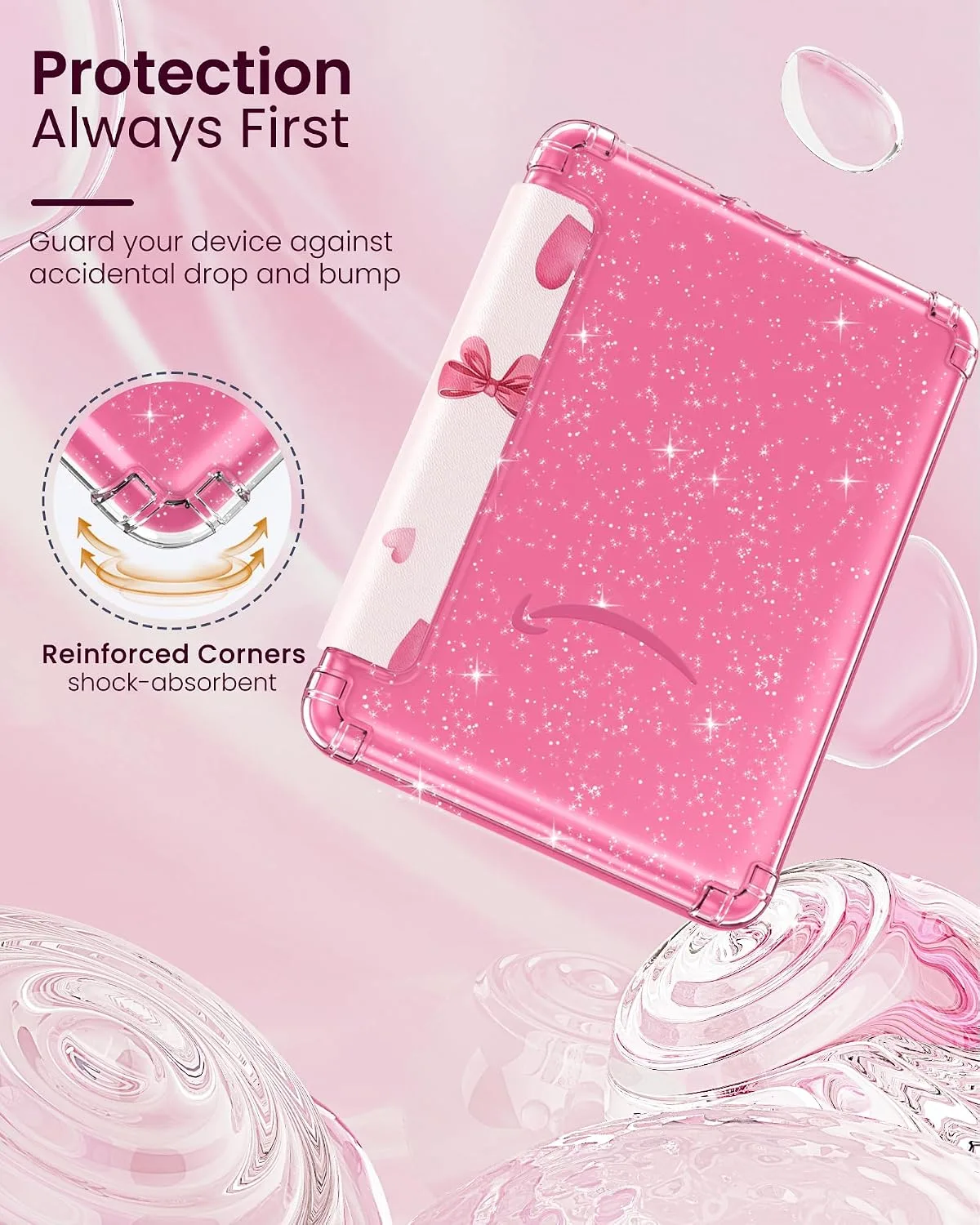 MoKo Case for 7" Kindle Paperwhite 12th Gen & Colorsoft 2024, Cherry Bow
