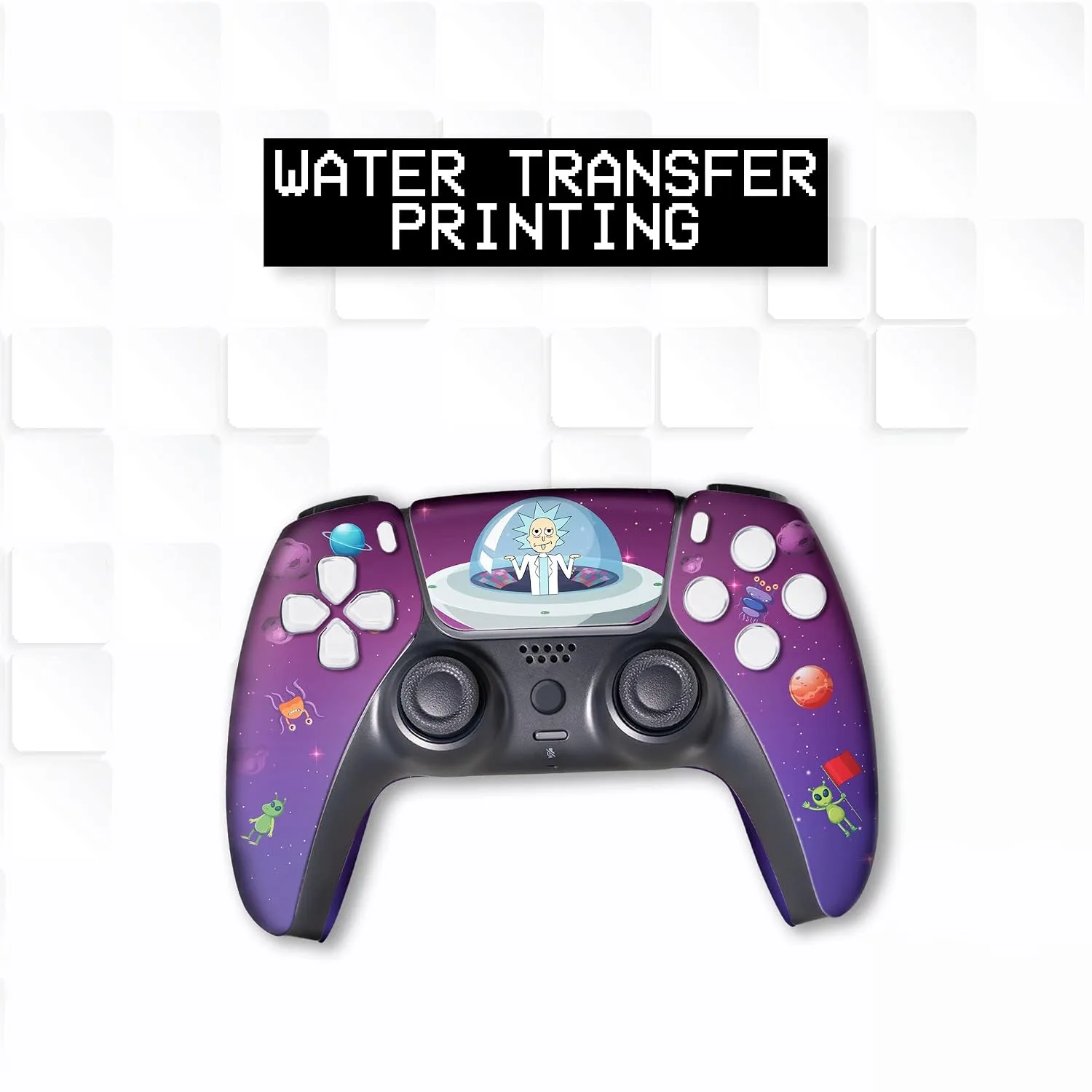 Ricky - Morty Custom PS-5 Controller Wireless compatible with Play-Station 5 Console by BCB Controllers | Proudly Customized in USA with Permanent HYDRO-DIP Printing (NOT JUST A SKIN) (MODDED)