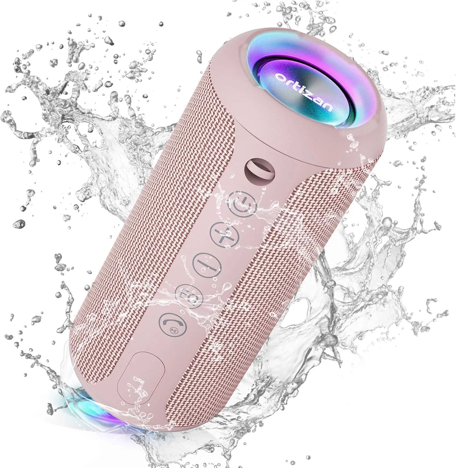 Ortizan X10 Portable Bluetooth Speaker, IPX7 Waterproof, Wireless, Pink