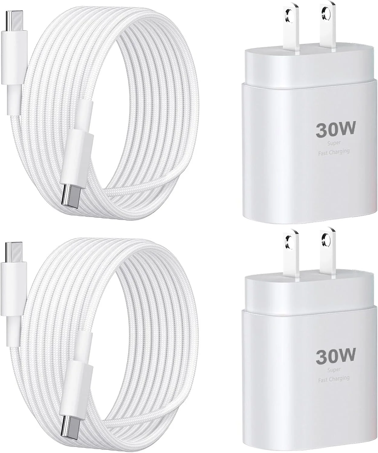Phone 16 15 Charger Fast Charging,30W Type C Chargers USB C Charge Block with 2 Pack 10FT USB C Cable Nylon Braided for Phones 16/16 Plus/16 Pro/16 Pro Max/Phone 15/15 Pro Max/Pad Pro/AirPods,Blue