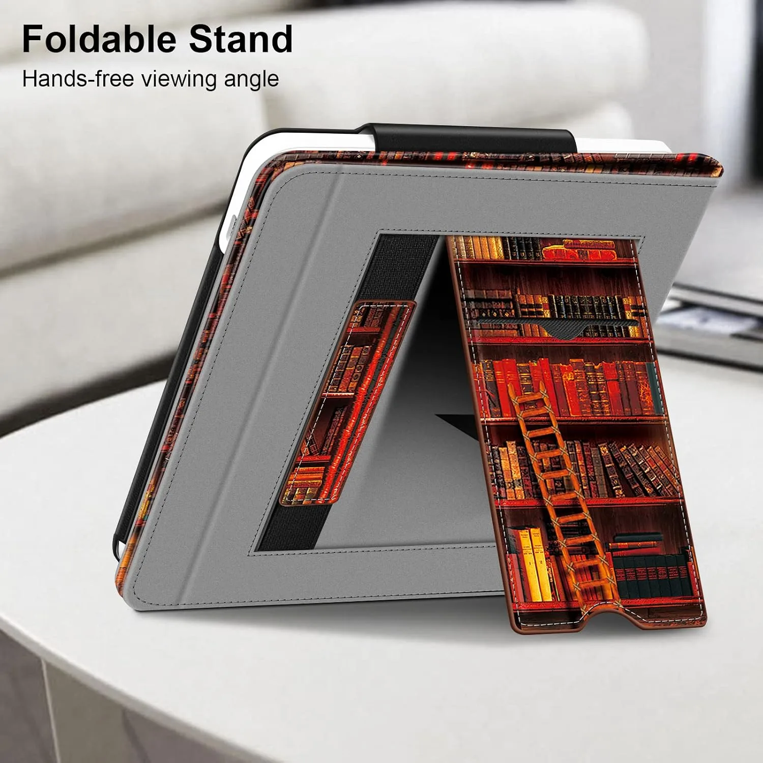 Fintie Stand Case for 7" Kobo Libra Colour/Kobo Libra 2, Library