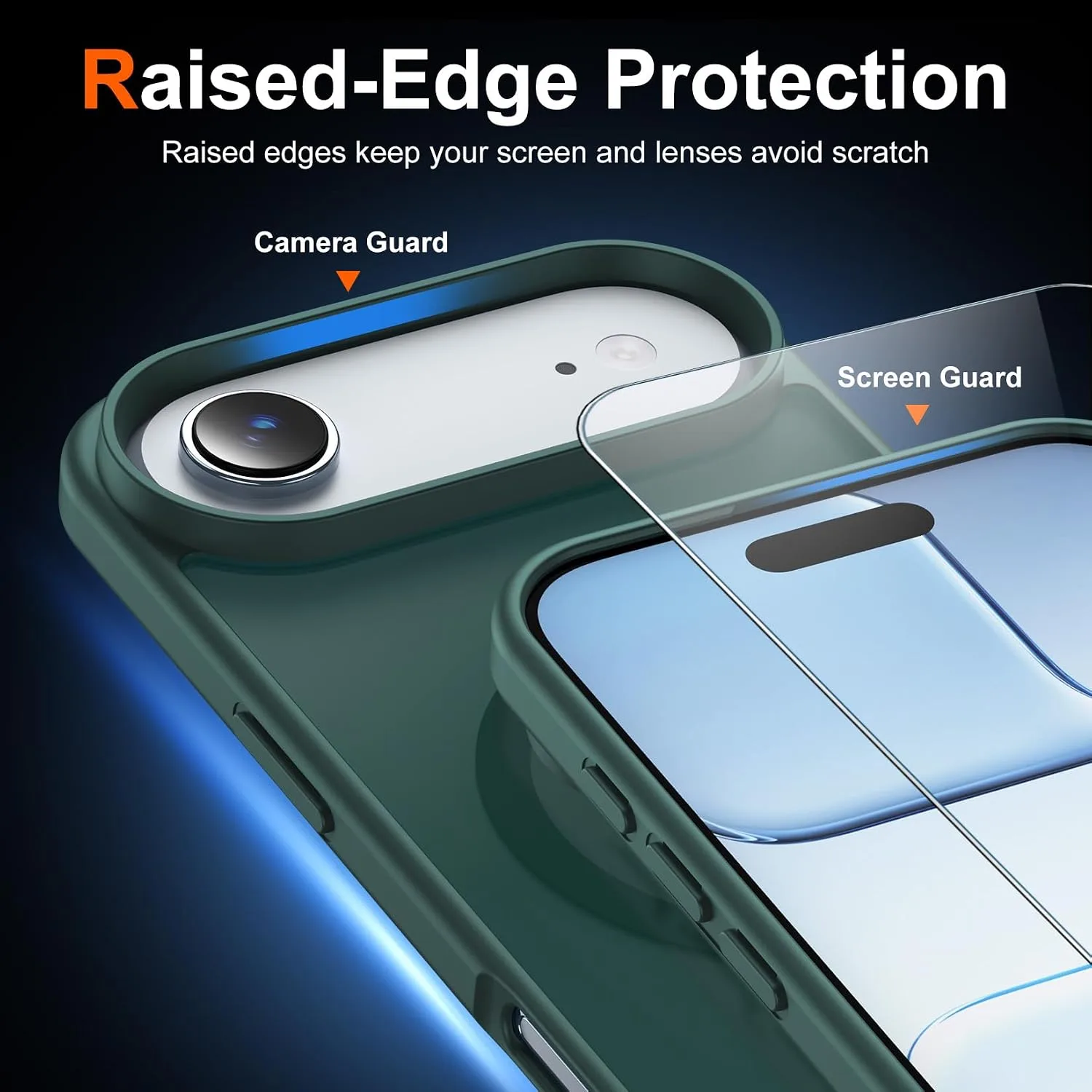 Temdan for iPhone AIR Case with Screen Protector Forest Green