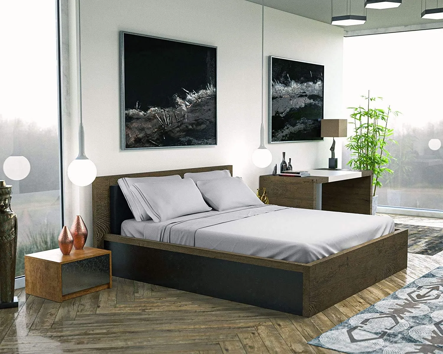 DREAMCARE King Size Sheets Set - 6 pcs Breathable Cooling Sheets King Size
