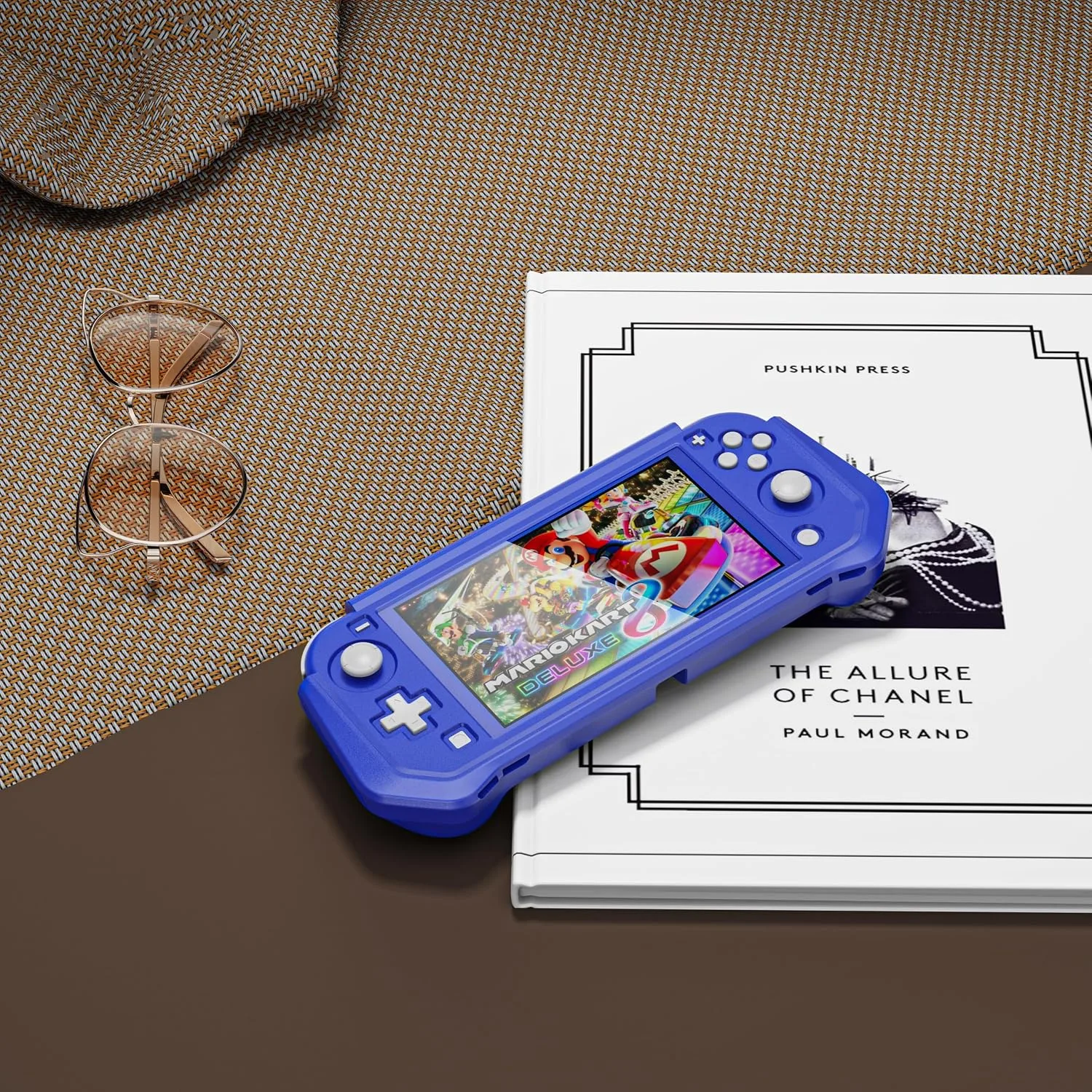 Compatible with Nintendo Switch Lite Screen Protector Case Cover with Hand Grip, Detachable Protective Case with Shockproof and Anti-Scratch Design for Nintendo Switch Lite, Blue
