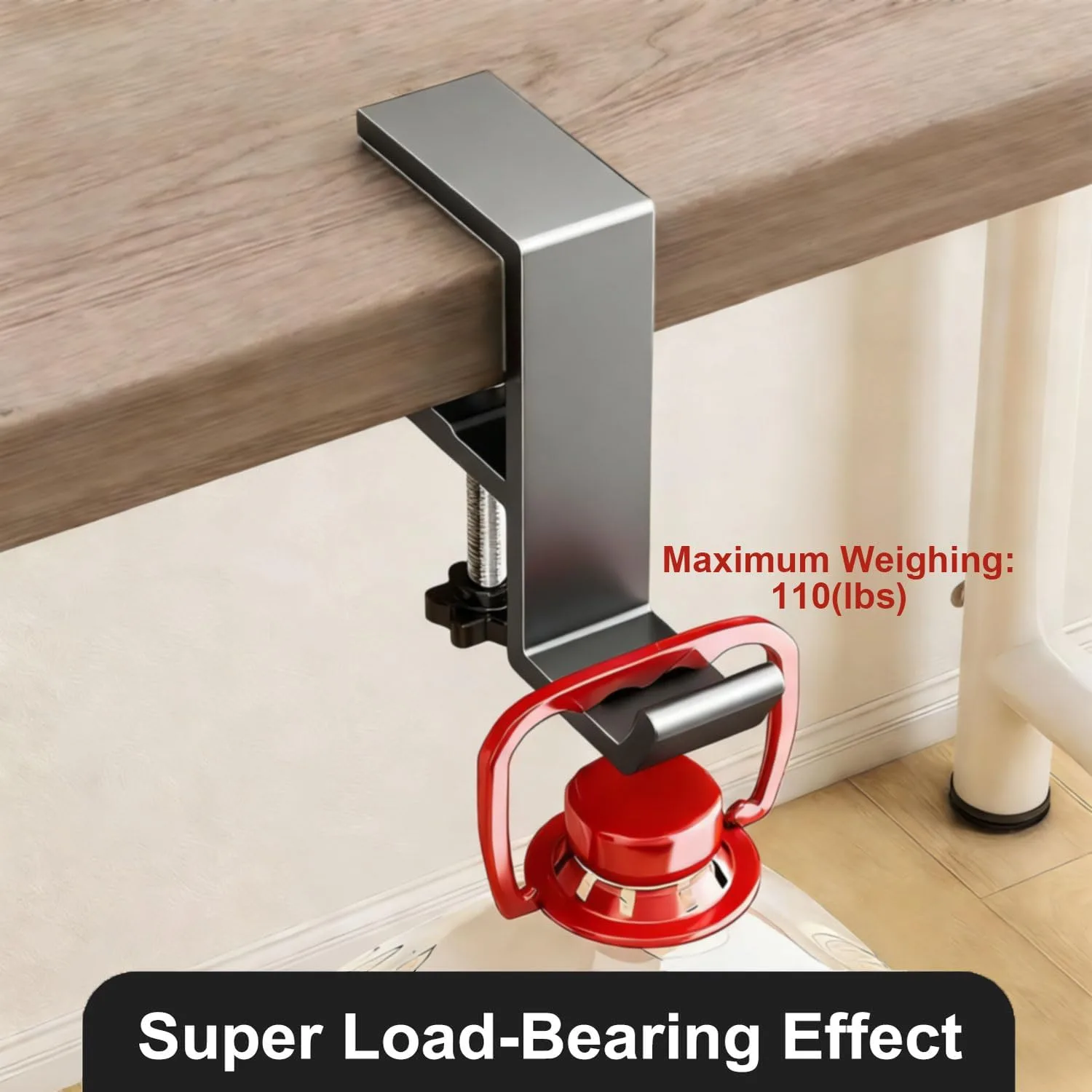 Headphone Stand - Aluminum Alloy Headphone Holder, Under Headset Stand for Desk Fit for PC Gaming Headset Hanger Hook Suitable for Office, Computer, Student Class Desk, Handmade Creator Table (Grey)