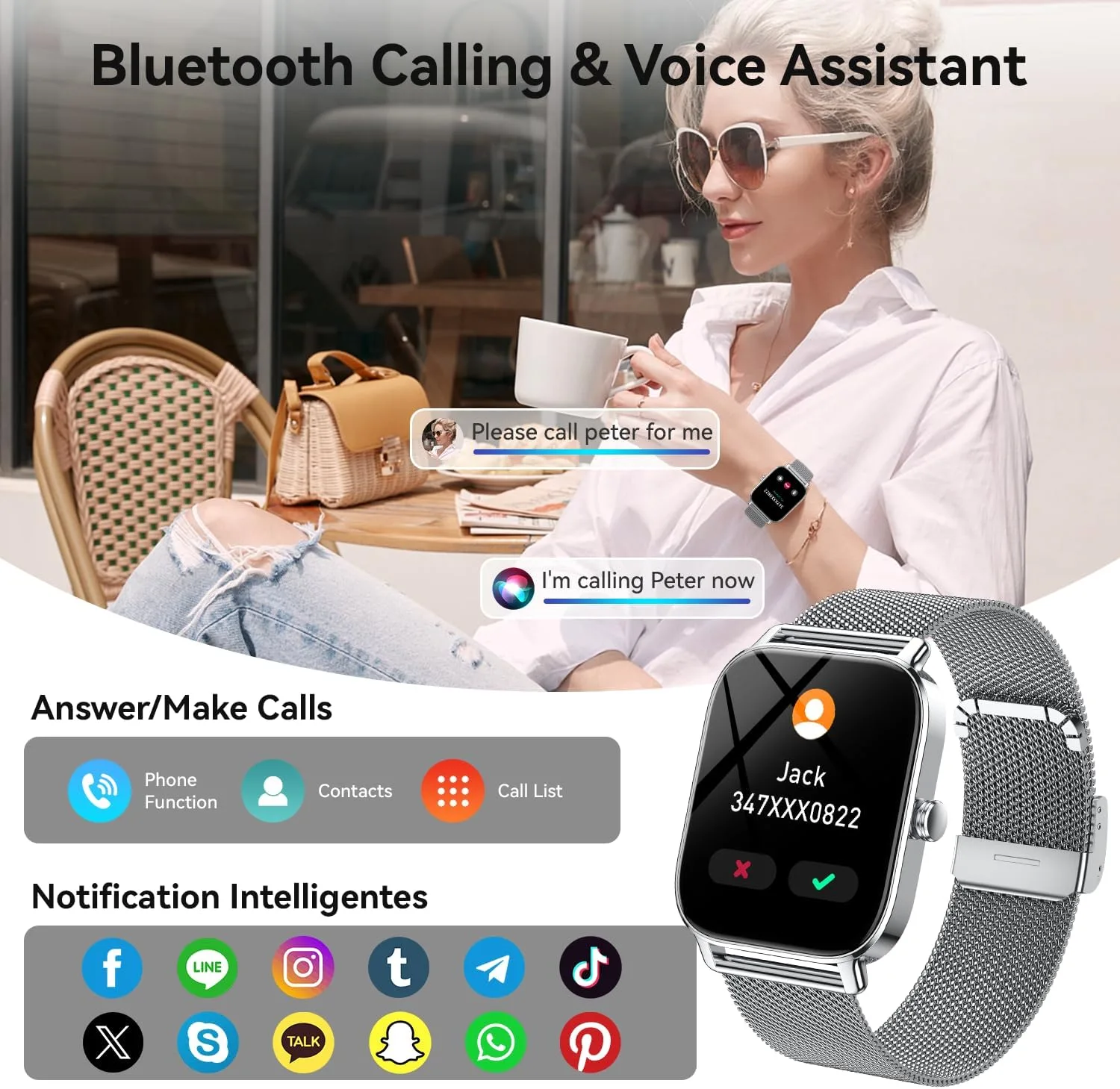 Smart Watch for Men Women Fitness Tracker: Make Answer Call Digital Mens Watches Waterproof Running Pedometer Smartwatch for Android Phone iPhone Samsung Compatible Sleep SpO2 Heart Rate Monitor Step
