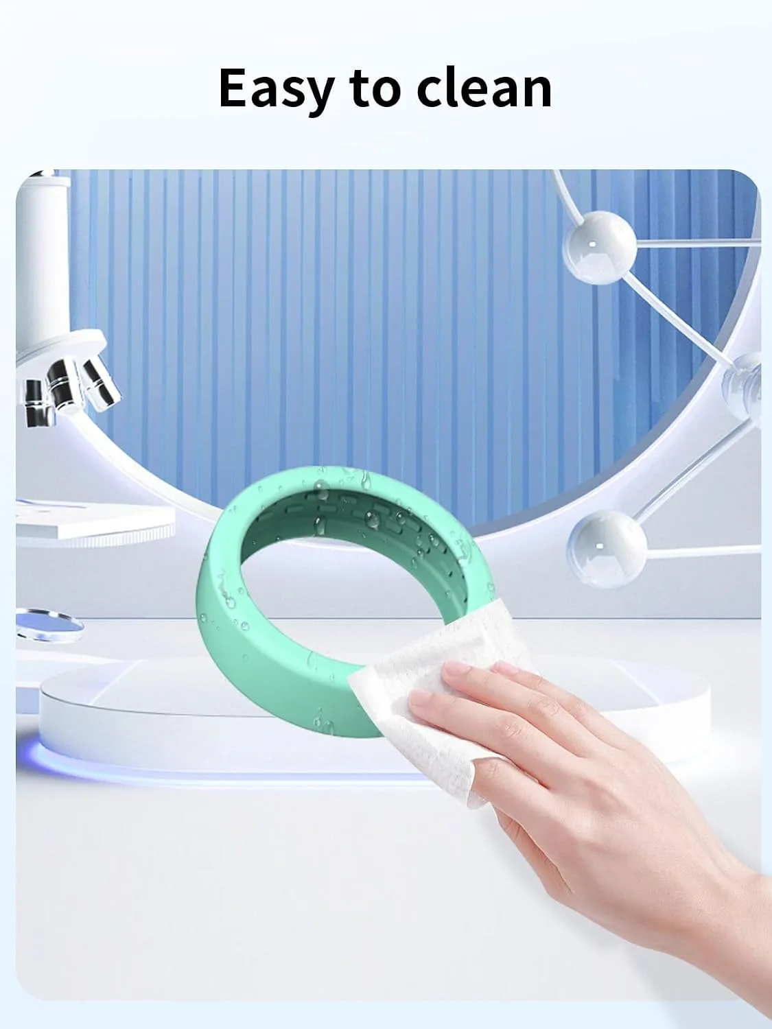 for OURA Ring5 Silicone Ring Protector Case.(Size:6~9)-MintGreen