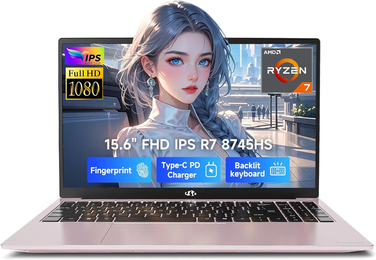 NIMO 15.6" FHD AI-Creator-Laptop, AMD R7 8745HS 8 Cores, 32GB DDR5 1TB SSD