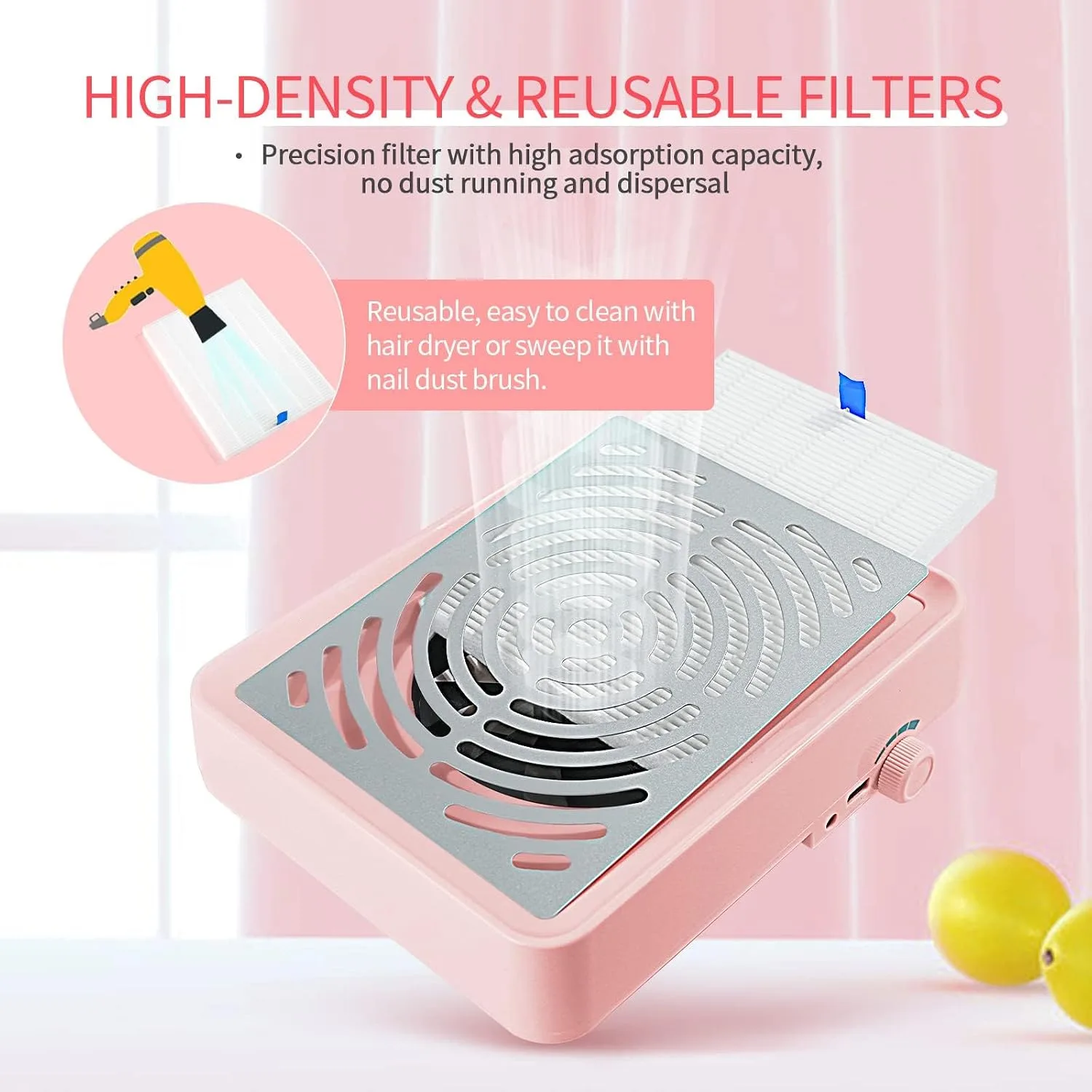 SAVILAND Professional Nail Dust Collector 40W Vacuum with Lamp for Salon