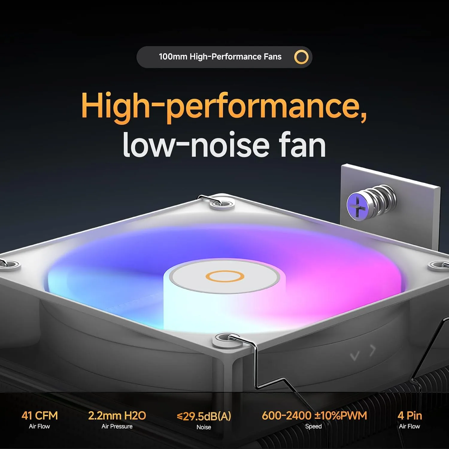Gamma A40 ARGB CPU Cooler,133mm Compact Tower CPU Air Cooler,100mm PWM Fan