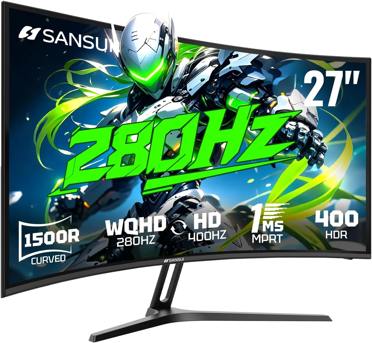 Monitor Curvo para Gaming Sansui 27 pulgadas 280Hz WQHD Dual Mode