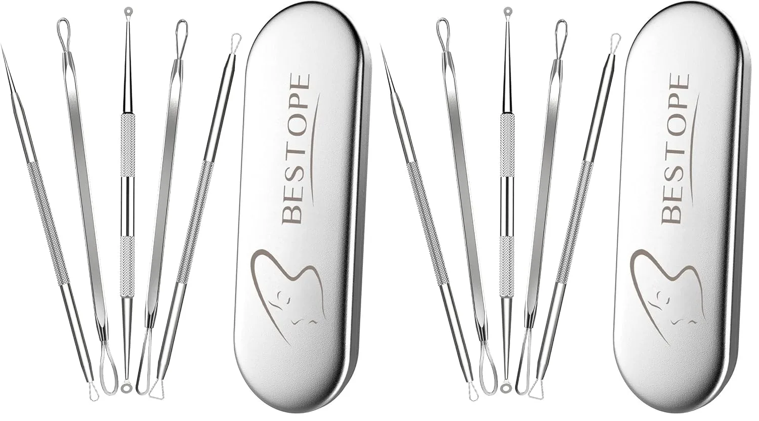 TAYTHI Blackhead Remover Tool, Pimple Popper Tool Kit, Blackhead Extractor Tool for Face, Extractor Tool for Comedone Zit Acne Whitehead Blemish, Stainless Steel Extraction Tools (Pack of 5)