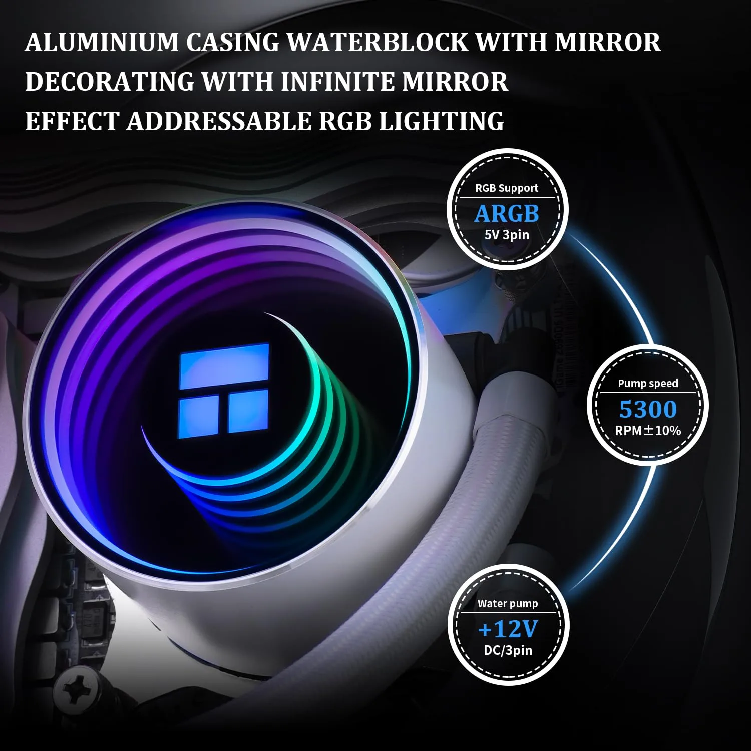 Thermalright Frozen Notte 240 White ARGB V2 Water Cooling CPU Cooler,240 White CPU Cooler Specifications, Double PWM Fans,S-FDB Bearings, Suitable for AMD/AM4 AM5, Intel LGA 1700/1150/1151/1200/2011
