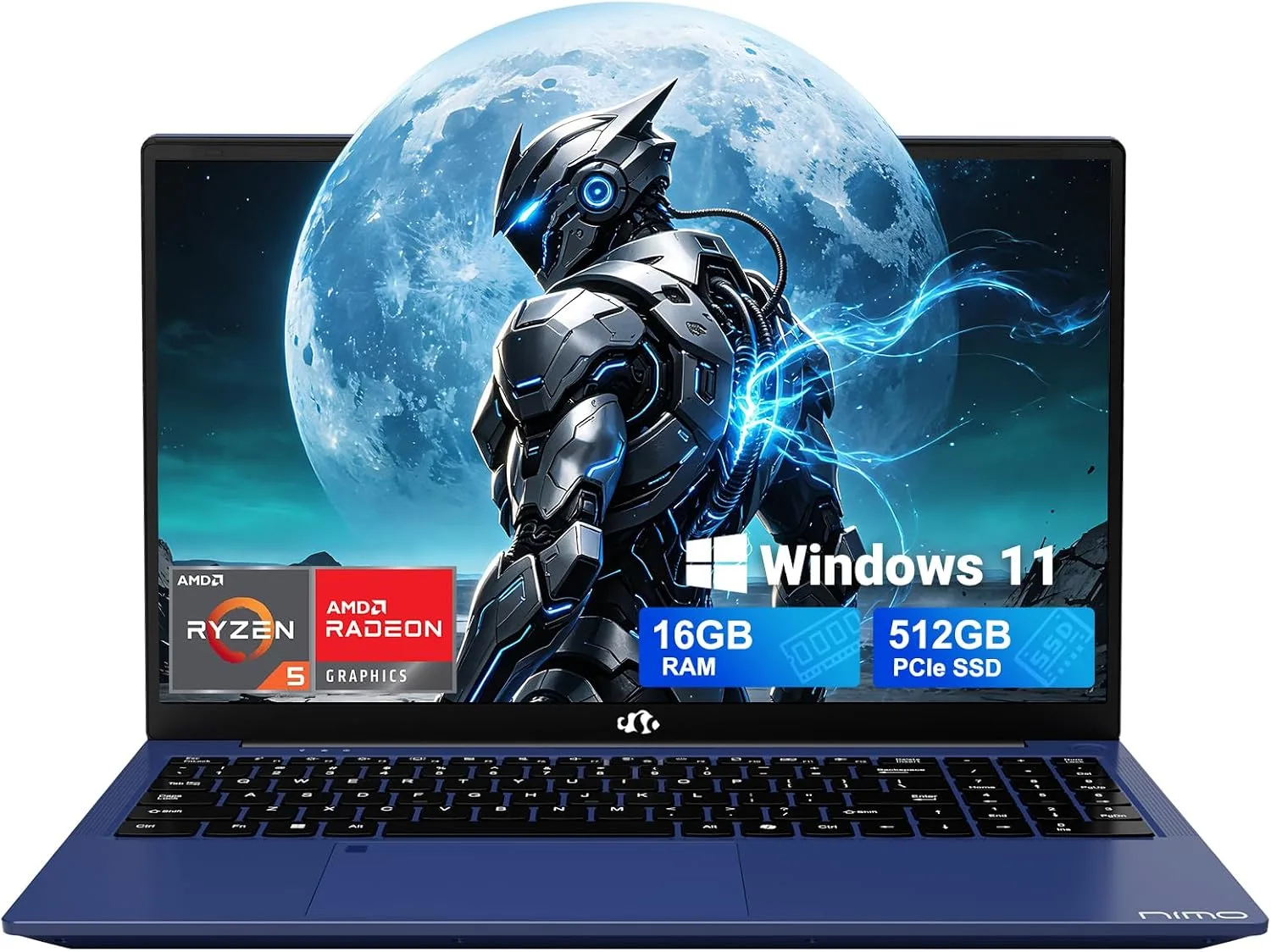 NIMO 15.6'' AI Power Student Laptop Computer 16GB RAM 512GB SSD,AMD Ryzen 5