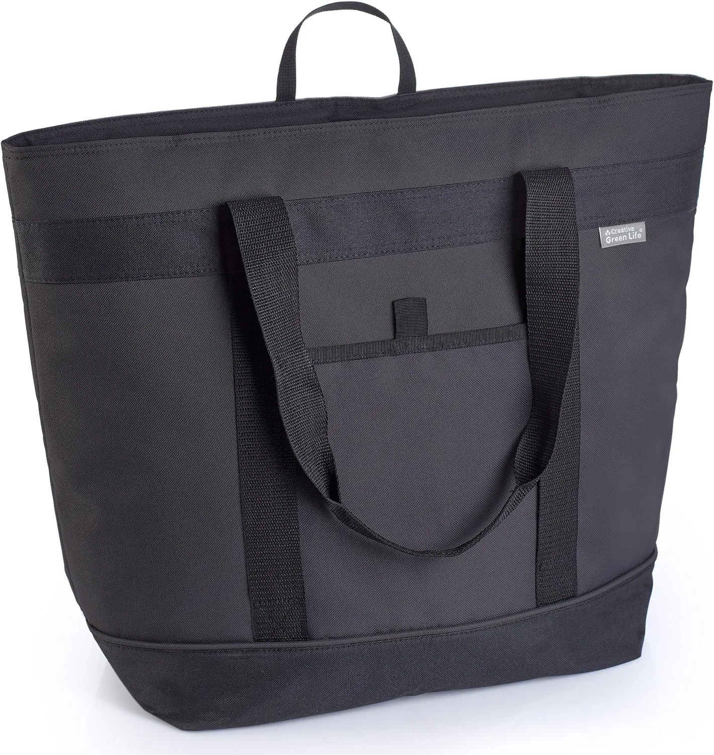 Jumbo Insulated Cooler Bag - Heavy Duty Soft Insulated Grocery Bag (Black)