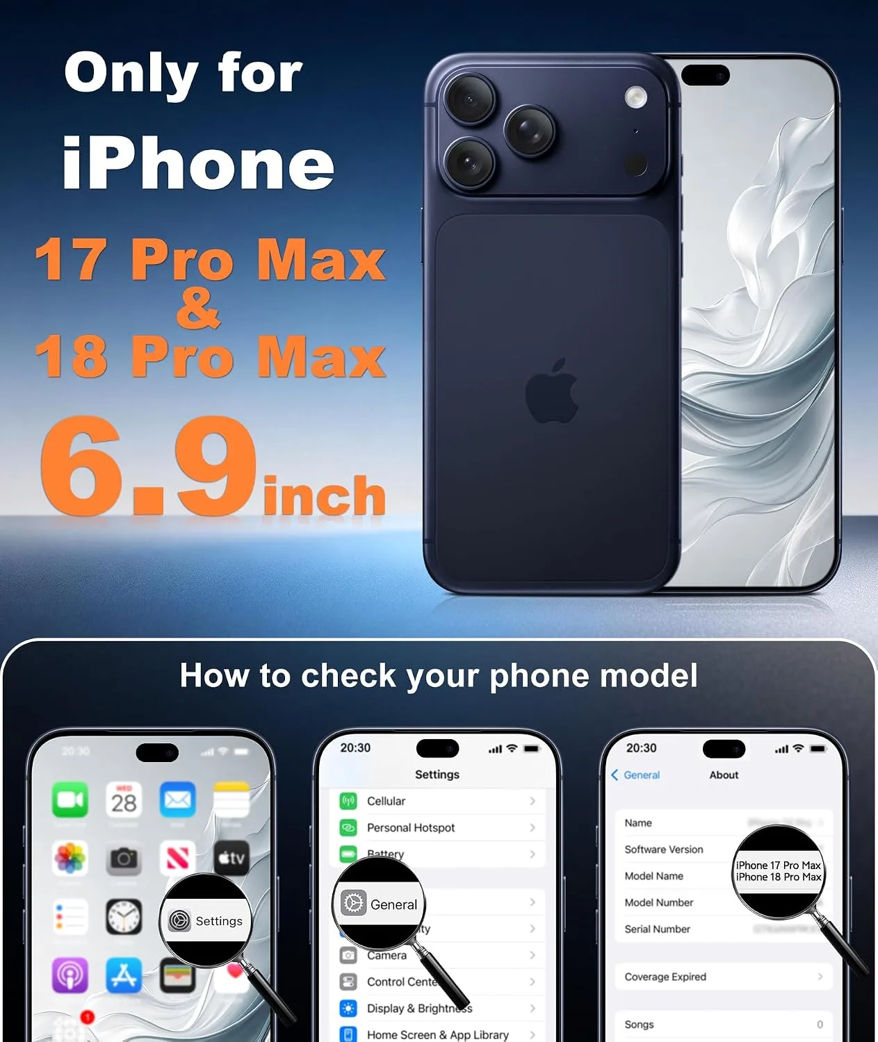 FNTCASE for iPhone 18 Pro Max / 17 Pro Max Case Fit for MagSafe Blue