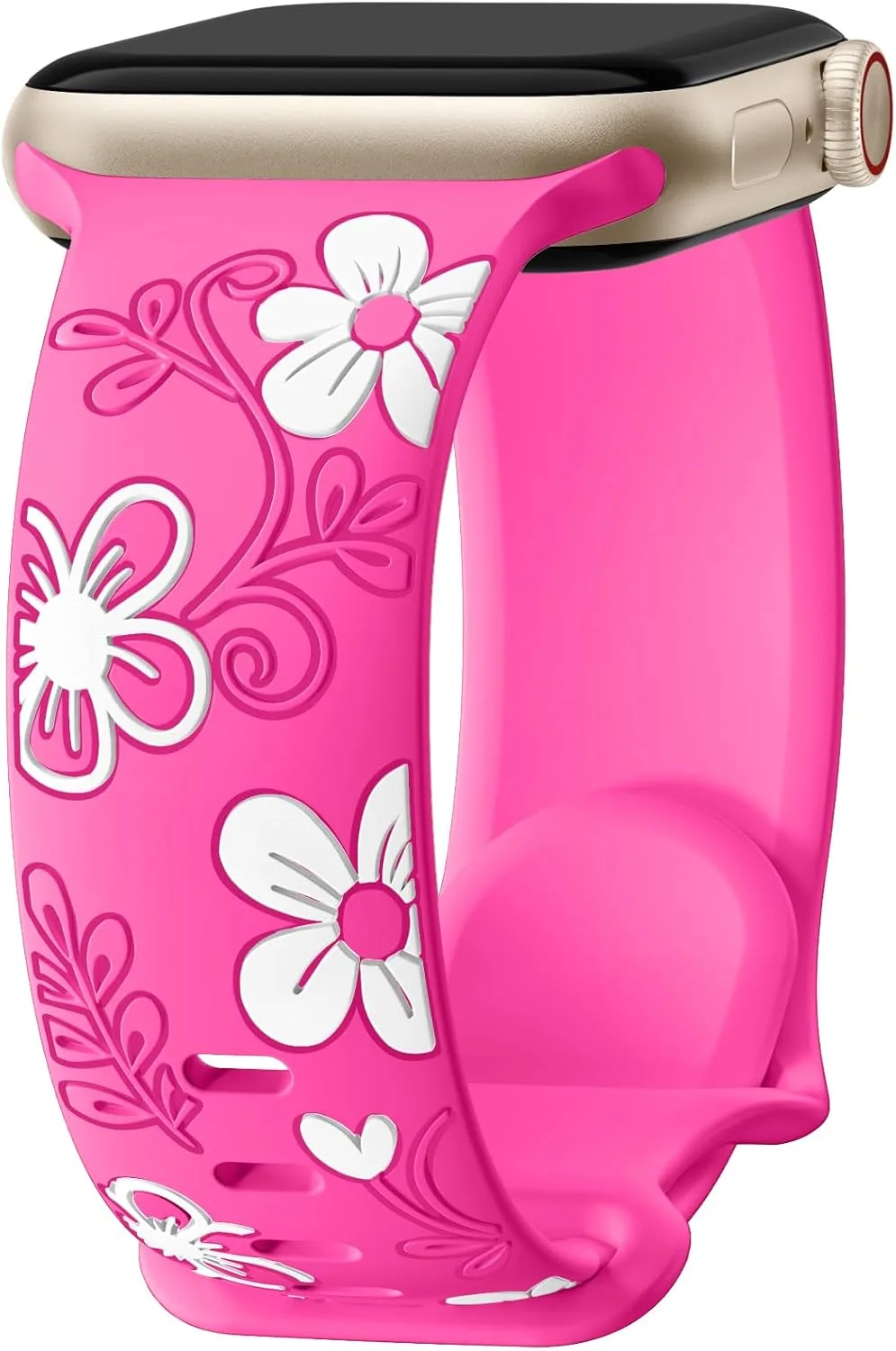 Correa de silicona floral Witzon compatible con Apple Watch para mujer