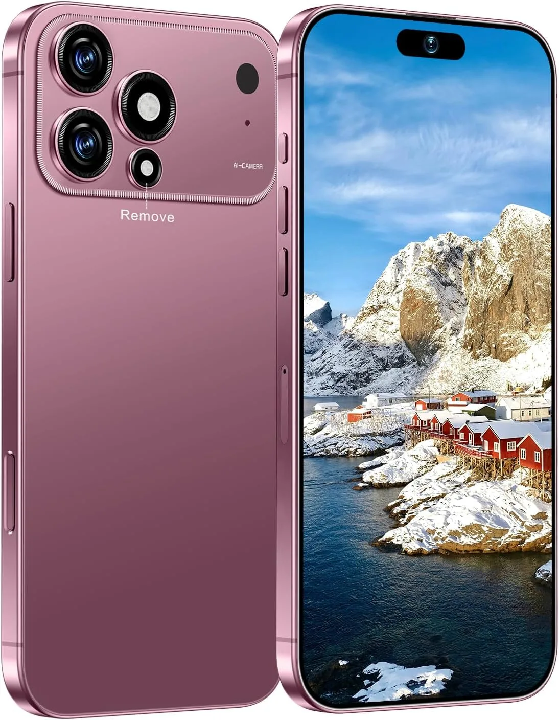 Huness 17 PM 16+1TB Unlocked Cell Phone,6.9" HD Screen Unlocked Phones,Android 15 7000mAh Long Battery Life Smartphone,5G/Dual SIM/Fingerprint Button Unlock/Photos/Face ID (Rose Gold)